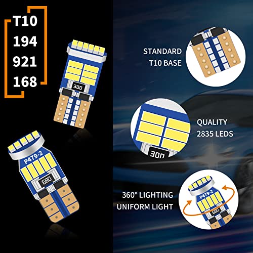 Yakastar 20-Pack 12V White De3175 De3021 T10 Ba9S W5W 194 168 211-2 212-2 578 28-42Mm 31Mm 41Mm Led Bulb Replacement Kit For Car Truck Interior Map Dome Mirror Trunk Vanity Door License Plate Light #TOP3