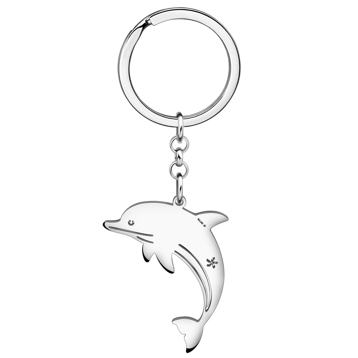 BAMAY Stainless Steel Sea Turtle Shark Dolphin Fish Keychains Seahorse Crab Keyrings Charms Gifts for Women Girls