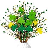 8 Pack St Patricks Day Decorations Shamrocks Picks, 120 Branches Artificial Shamrock Berry Stems for St Patricks Day Decor, St Patricks Day Decorations for Home Table Vase St Patricks Day Party Decor