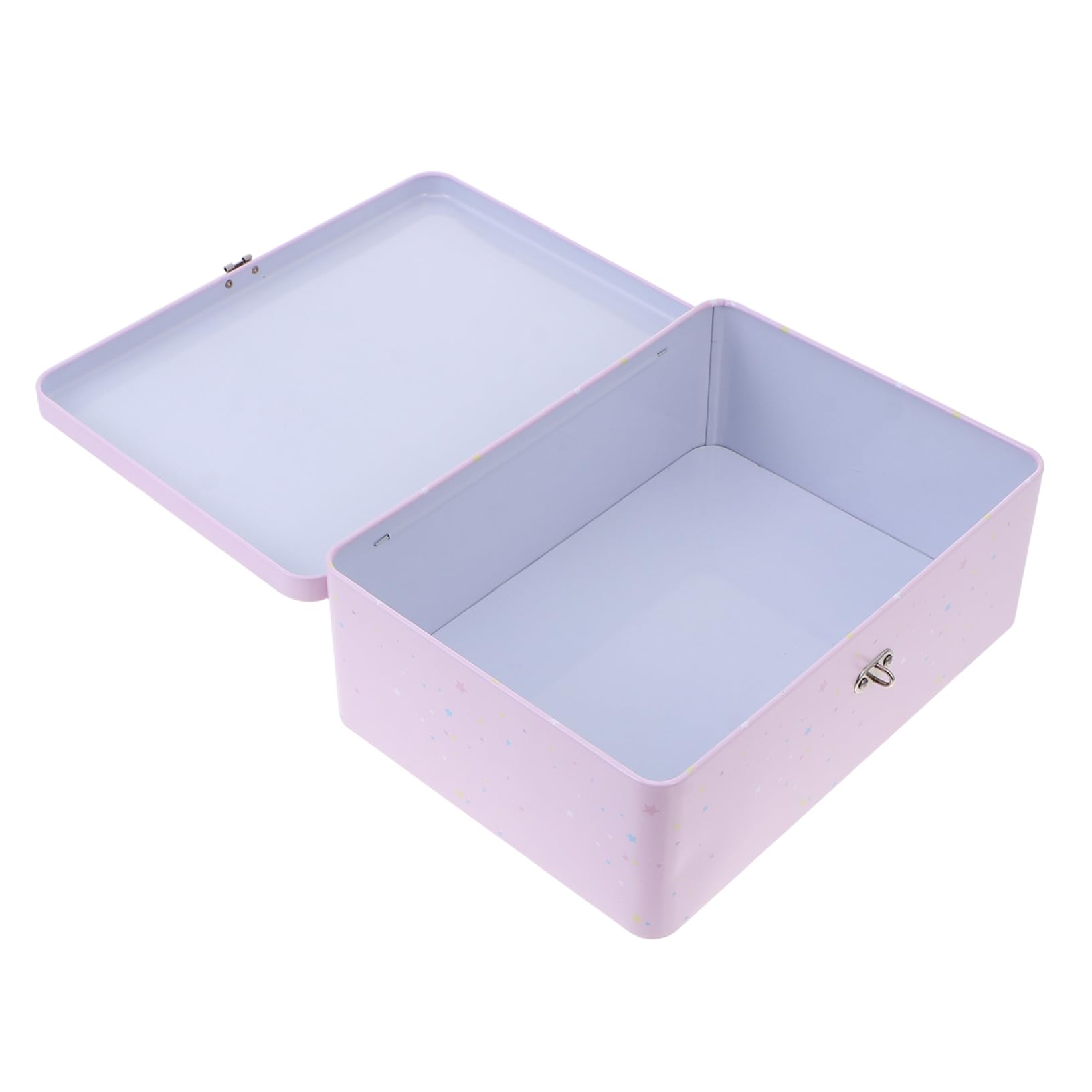 Holibanna 1 Set Box Tinplate Box with Lock Tea Tins Canister Tinplate Storage Case Seasoning Jars with Lids Rectangular Metal Tin Can Candy Gift Tinplate Container Travel Iron Sheet Desktop