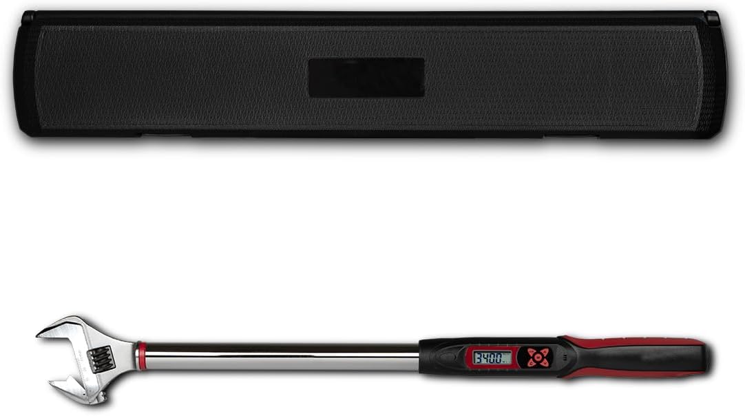 Tapha Tools Adjustable Digital Torque Wrench 12.5-250.7 ft-lbs (17-340 N-m) Torque Range, 10-41 mm Adjustable Jaw, LED and Buzzer Notification, Preset Memory, ISO 6789 Tested and Calibrated