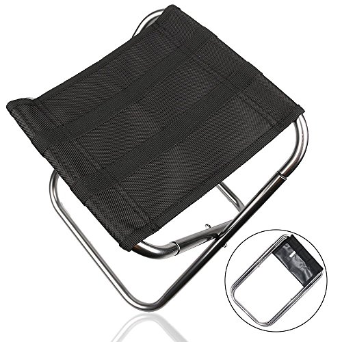 Folding Chair,IBanana Strong Folding Stool Lightweight Outdoor Portable Small Folded Chair for Camping Fishing Nylon Aluminium(Silver)