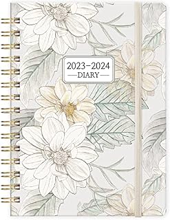 Academic Diary 2023-2024 - A5 Diary from Aug. 2023 to Jul. 2024, Week to View Diary 2023-2024, 21.5 x15.5 x1.5 cm, White