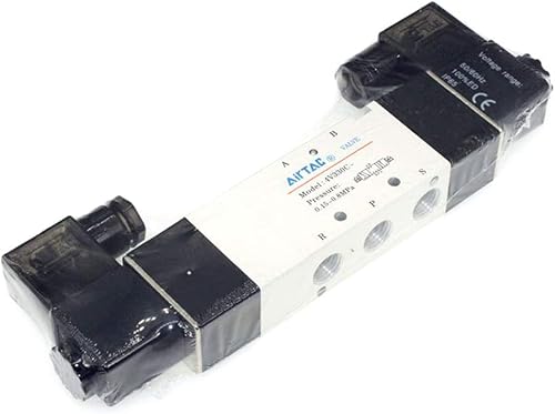 Woljay AC 24V PT 38" de la válvula de aire doble neumática 4V330-10 del solenoide 3 manera normalmente cerrada de la posición 5