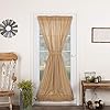 VHC Brands Tobacco Cloth Khaki Door Panel Curtain Rustic Farmhouse Cotton for Patio Side Door 72×40