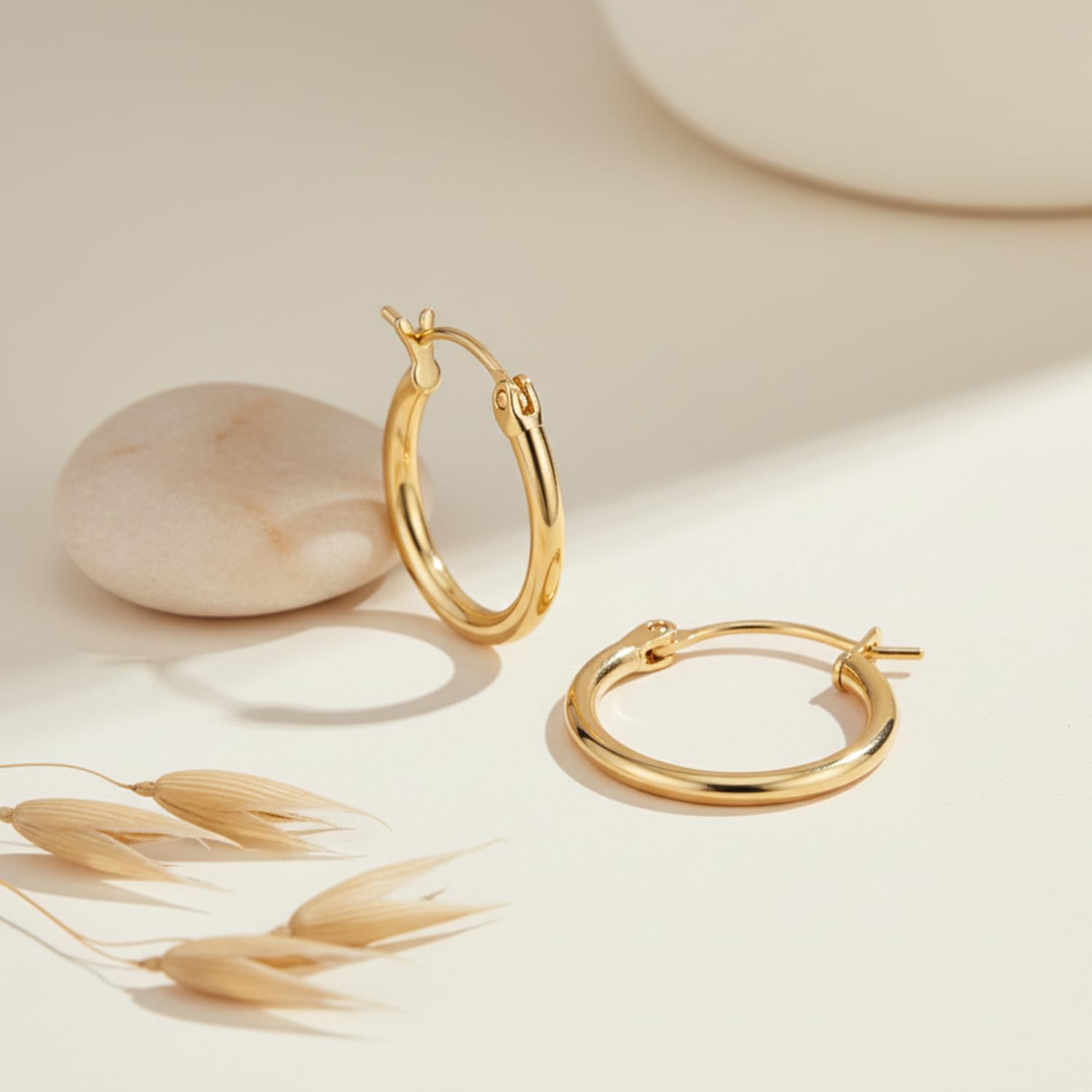 14K Gold Earrings for Women 14K Gold Hoop Earrings for Women Gold Hoop Earring for Womens Hoops Lightweight Classic Hoops Earring for Womens 12/14/16/18/20/25/30/35/40/45/50mm - Image 7