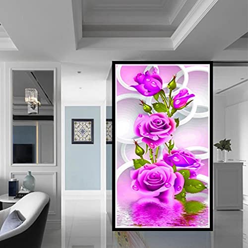 Kits complète perceuse fleurs roses 80x220cm, une idée cadeau créative et originale pour grand format - 2