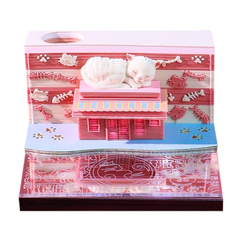 芸術的なパッド、3Dメモパッド、手で引き裂かれた画用紙彫刻アートワーク、絶妙なクリエイティブノンスティック付箋、3Dメモ帳、DIYペーパーノートクリエイティブデスクトップデコレーションギフト