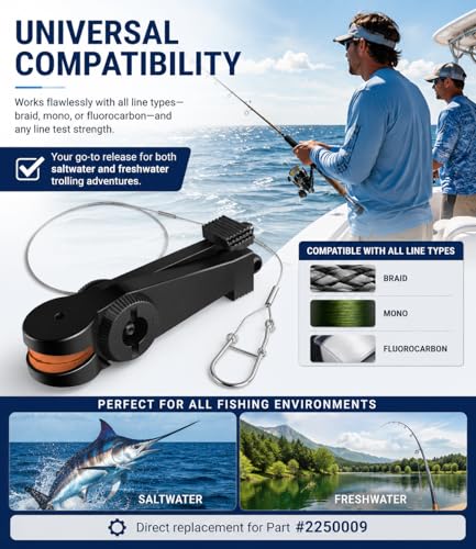 Clip de ligne de pêche pour traîne downrigger release universel eau douce