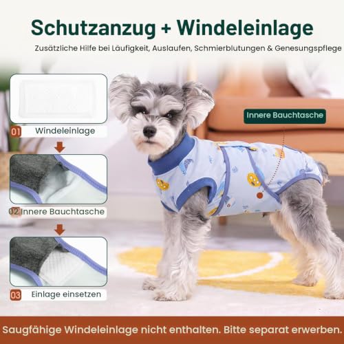 Kuoser Hundebody Nach Op Rüde Hündin Anti-Leck Vollständiger Wundschutz, L
