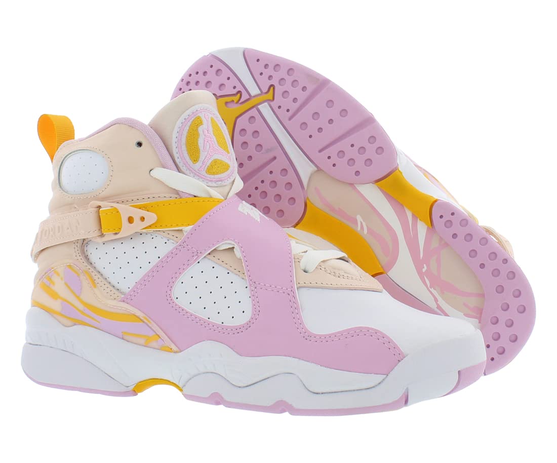 Jordan Air 8 Retro (Big Kid) Orange Pearl/Light Arctic Pink/White/University 6 Big Kid M