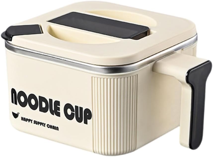 Square Noodles Container with Drain Holes Dishwasher Safe Stainless Ramen Bowl