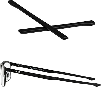 Replacement Earsocks Ear Socks for Oakley Cartridge OX5137/Chamber OX8138 Eyeglasses Frame, Black Rubber Temple Sleeves