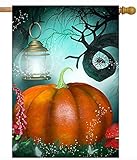 Pickako Halloween Autumn Fairy Forest Pumpkin Trees Mushroom Lantern Butterfly Spider House Flag 28