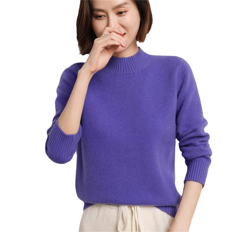 Suvoiier Frauen Stehkragen Wolle Twisted Pullover Strickpullover Aushöhlen Lose Tops
