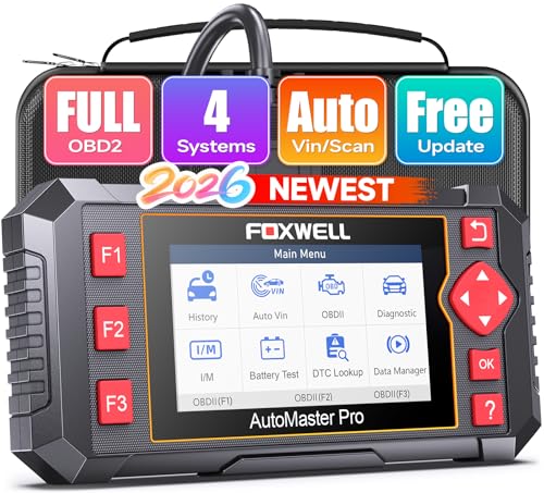 2026 FOXWELL Car Scanner NT604, 4 System OBD2 Scanner Diagnostic Tool, Check Engine Code Reader for Cars and Trucks, ABS/Airbag/Transmission Diagnostic Scanner for All Vehicles, English & Spanish Ver.