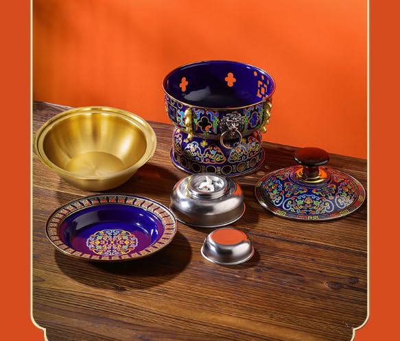 Olla pequeña para una persona de cobre cloisonné miniatura 7