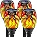 Produktbild Teliser Solarlampen für Außen Garten, Solar Gartenfackeln 4er, Solar Flammenlicht 33LED, mit Flammeneffekt, Solar Fackeln Lampen für Terrasse, Balkon, Rasen IP65 wasserdicht, Warmweiß, SF-01