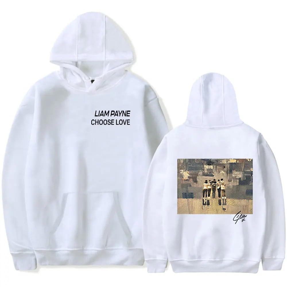 MZALQPGF Liam Payne Choose Love Merch Memorial Hooded Drawstring Pocket Sweatshirt Men/women Rip Hip Hop Pullovers