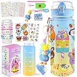 Girls Creative DIY Water Bottle Decorating Kit with Motivational & Diamond Stickers, Keychain, Friendship Bracelet - Develop Hands-on Skills & Imagination (Multiple Styles)