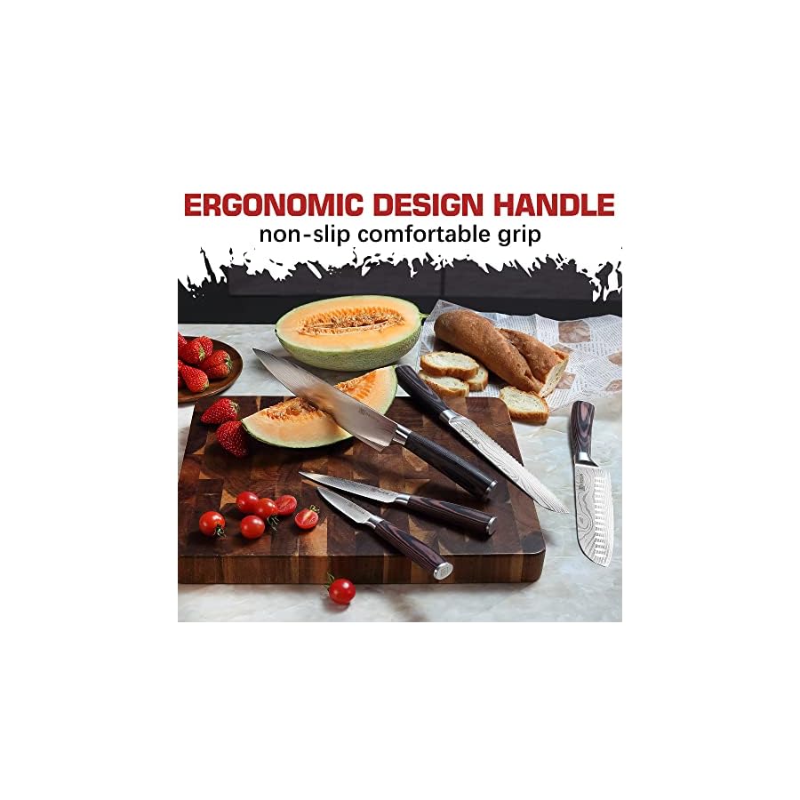 PAUDIN-Knife-Set-5-Pcs-Kitchen-Knife-Set-with-Sharp-High-Carbon-Stainless-Steel-Forged-Blade-and-Non-Slip-Pakkawood-Handle-Professional-Knives-Set-for-Kitchen-Chef-Knife-Set-Come-with-Gift-Box PAUDIN Kitchen Knife Set, Ultra Sharp Knife Set with Pakkawood Handle, High Carbon Stainless Steel Knives Set for Kitchen, 5 Piece Chef Knife Set Come with Gift Box