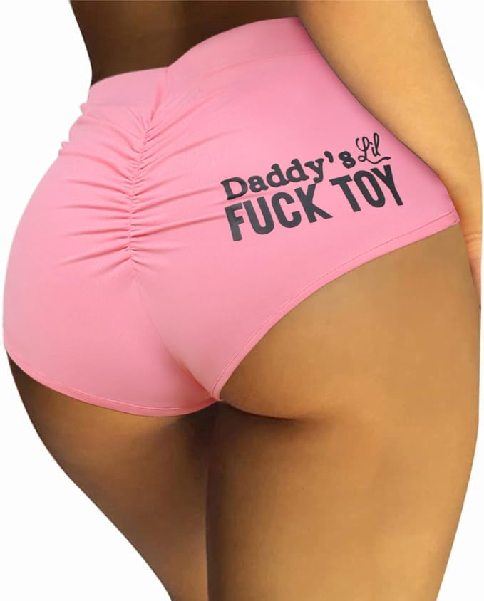 CTUWomens Yoga Shorts High Waisted V Back Ruched Sport Dancing Hot Summer Booty Briefs with Printed