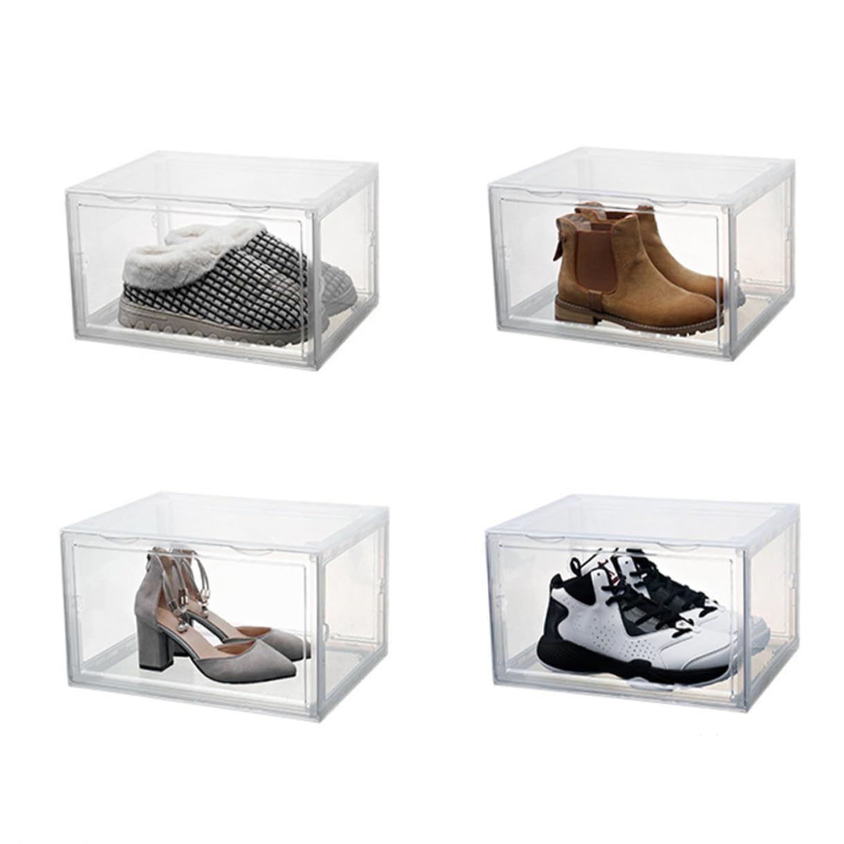LABRIMP Boîte à Chaussures Transparente en Pp, Rangement Empilable Boucle