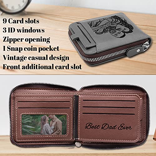 Amlion Personalized Wallets for Men Engraved,Custom Mens Photo Picture Text Wallet for Father,Husband,Son Gifts3