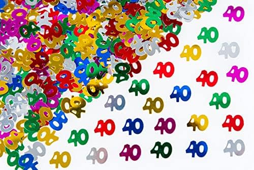 SHATCHI 28g Blue & Silver 60th Birthday Confetti Foil Metallic Glitz Table Scatter Sprinkles Age Bday Party Decorations, 12mm