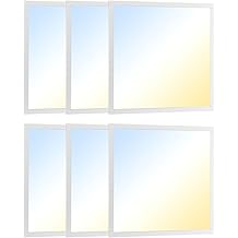 ALAMPEVER 2x2 LED Flat Panel Light, 3CCT &amp; Wattage Selectable (20W/30W/35W), 0&ndash;10V Dimmable Drop Ceiling Fixture, Up to 3850LM, 3500K/4000K/5000K, Ideal for Office, Classroom &amp; Commercial, 6-Pack