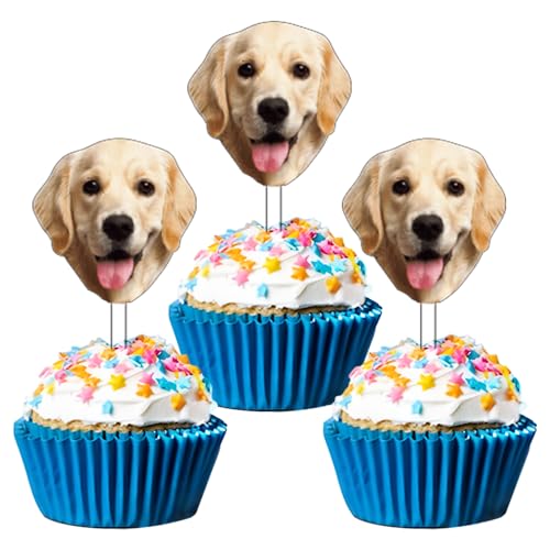 Party to Be Personalized Photo Cupcake Toppers 12 PCS Acrylic Custom Head Fun Face Cutout Cupcake Toppers Party Decorations