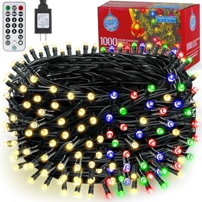 HOLIDAY SPIRIT - Color Changing Christmas Lights LED, 328ft 1000 LED Color Changing Christmas Lights with Remote, Color Changing Fairy Lights, Color Changing Outdoor String Lights, Outdoor LED Lights