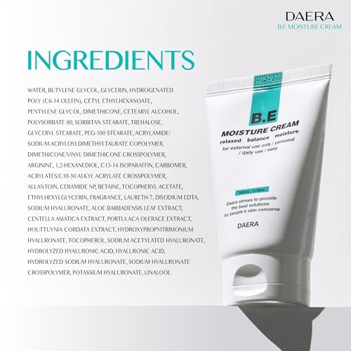 DAERA Acne-Prone Skin Moisturizer, Lightweight Calming Face Cream for Oily and Sensitive Skin, Oil Control and Redness Relief, Centella and Hyaluronic Acid Korean Skincare, 3.38 fl oz, 100 ml