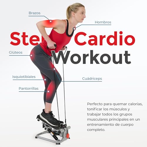 Sunny Health & Fitness Mini Steppers para ejercitarse en casa, máquina de Ejercicios para escaleras, Equipo Cardiovascular Completo, con conexión Gratuita a la App SunnyFit - Imagen 3