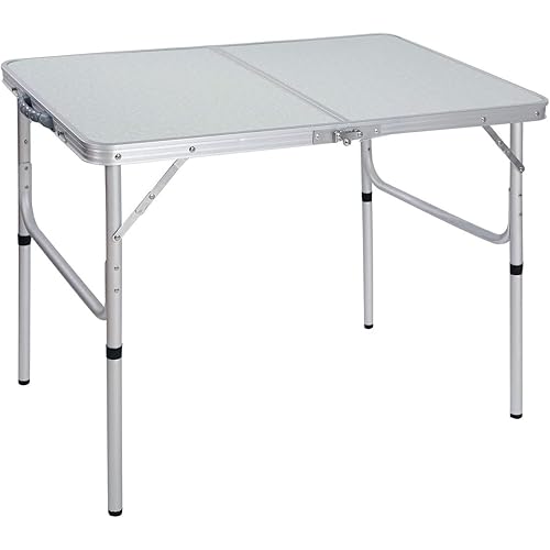 REDCAMP Folding Camping Table, 3ft Portable Aluminum Outdoor Folding Table Camp Table Adjustable Height Lightweight for Picnic Cooking Beach