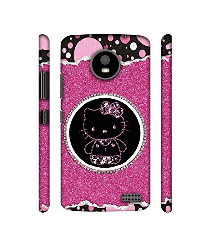 Image of Amazon Brand - Solimo Designer Kitty with Glitter 3D Printed Hard Back Case Mobile Cover for Motorola Moto E4