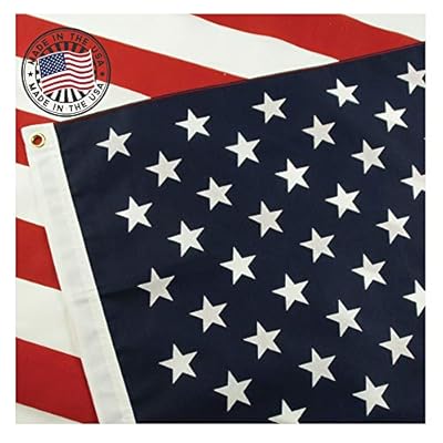 Grace Alley American Flag 3x5, Made in the USA, Outdoor UV Fade Resistant, Waterproof, Vibrant Color, Long Lasting Polyester Cotton Blend with Brass Grommets