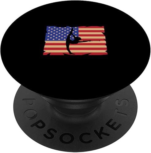 Retro American Flag Baton Twirling Twirler Majorettes PopSockets Swappable PopGrip