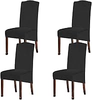 Vista 14 de Fundas de terciopelo para sillas de comedor XL de felpa, fundas elásticas para sillas altas, fundas protectoras de elastano con banda elástica