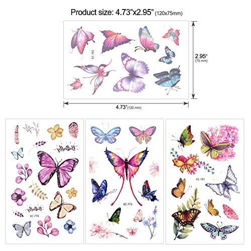 Konsait Kids Tattoos Butterfly Temporary Tattoos Sticker For Girls Children's Birthday Party Bag Filler Gift Idea Party Favors, 154 Pcs Kids Unicorn Butterfly Flower Girls Tattoos #TOP2