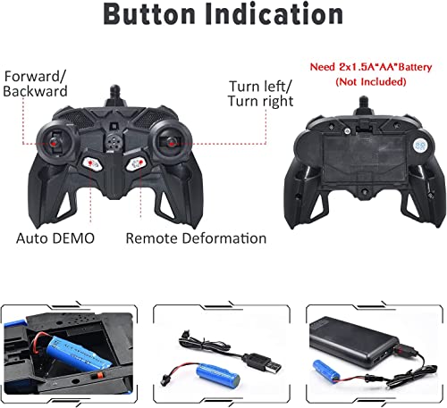 Trimnpy Rc Cars Robot For Kids Remote Control Car Transformrobot Gesture Sensing Toys With One-Button Deformation And 360°Rotating Drifting 1:14 Scale , Best Gift For Boys And Girls (Blue) #TOP4