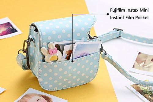 Katia Camera Case for Fujifilm Instax Mini 9 Instant Camera - Cobalt Blue, Also for Fujifilm INSTAX Mini 8 Instant Camera (Blue Dots), with a Film Pocket