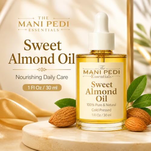 Image of TMPE Sweet Almond Oil for Skin and Hair | Deep Moisturizing, Non-Stick Formula. 100% Pure & Natural Cold Pressed oil - 30 ml.