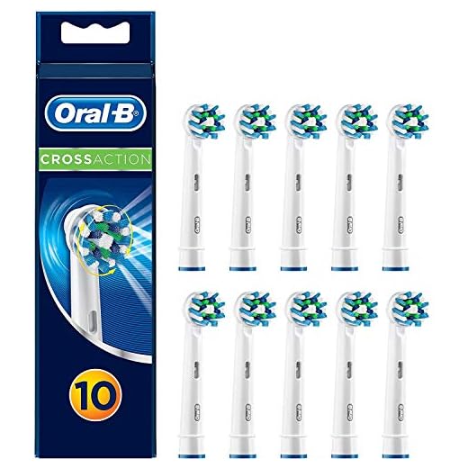 Oral-B CrossAction Cabezales De Recambio Tamaño Buzón, Pack de 10 Recambios Originales para Cepillos de Dientes Eléctricos