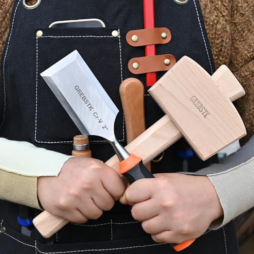 GREBSTK Wooden Mallet Manual Ice Hammer Mallet Beech Solid Carpenter Woodworking Tool 12IN - Image 5