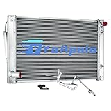 YoApoio Aluminum Radiator Condenser Combo for 2008-2013 Infiniti G35 3.5L G37 3.7L G25 2.5L 370Z, Full Performance Aluminium Radiators Condenser Combo, Automotive Replacement Radiator