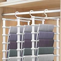 FitRepa 3 Pack Trouser Hangers Space Saving Multi-Layer Pants Hanger, Coat Hangers for Trousers Space Saving Hangers for Pants Jeans Scarf Towels Leggings