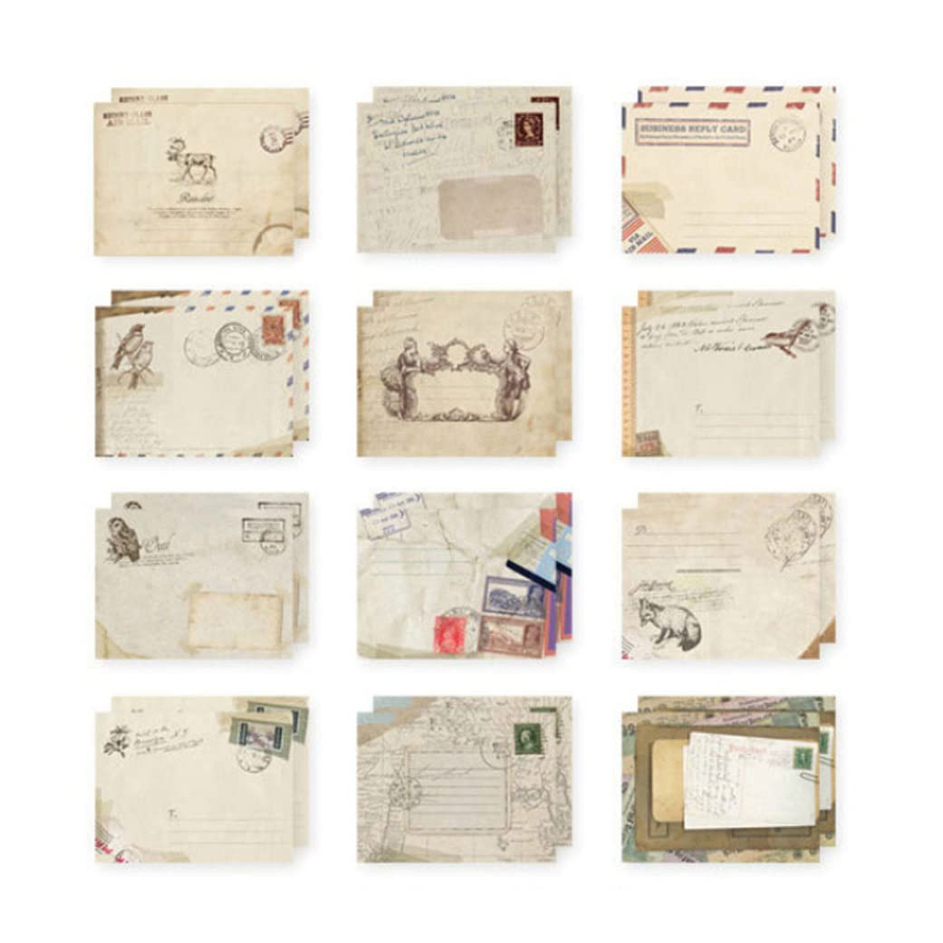 Pastoralist Greeting Card Envelopes Mini Paper Envelopes Retro Vintage Mini Colorful Envelope for Christmas Wedding 12PCS Mini Paper Envelopes
