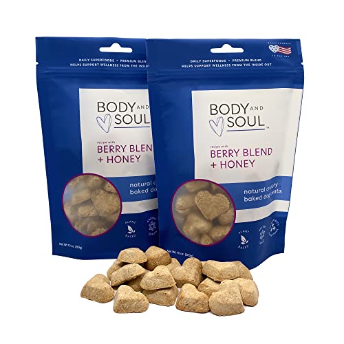 Body and Soul Berry Blend + Honey Crunchy Dog Treats - I[cƑ唞ƃLmAŏĂX[p[t[hrXPbg - ׂēVR̐Ax[X̃N[veC Y tB[sgp č 2pbN 