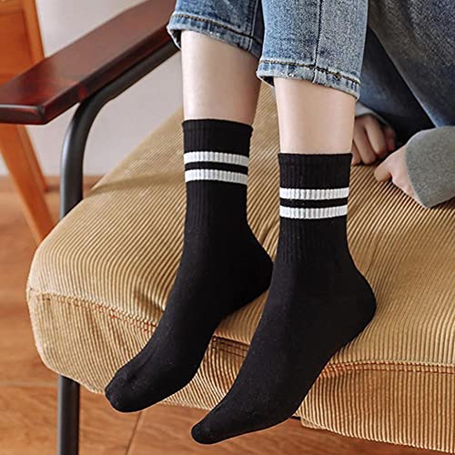 2pair Unisex Socks Women Men White Black Crew Socks Short Cotton Sock Color Striped Soks for Spring Summer3